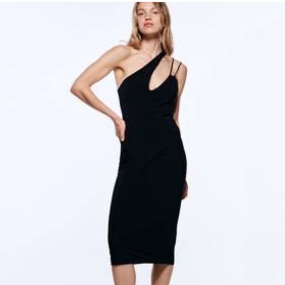 Zara Classic Black midi dress